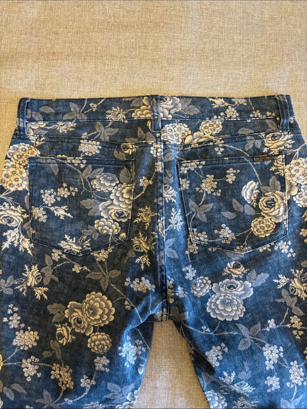 LAUREN Jeans, Women's Blue Floral Print - Classic Fit, Sz 10 - Picture 3 of 8